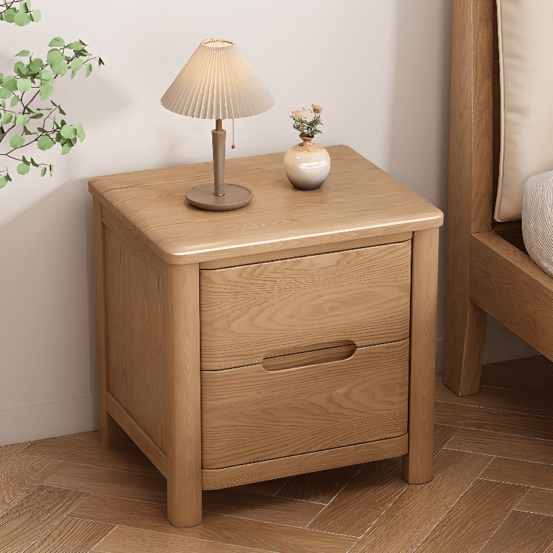 Contemporary Timber Nightstand With Drawer Storage with 2 Drawers/3 Drawers & Leg - image 4