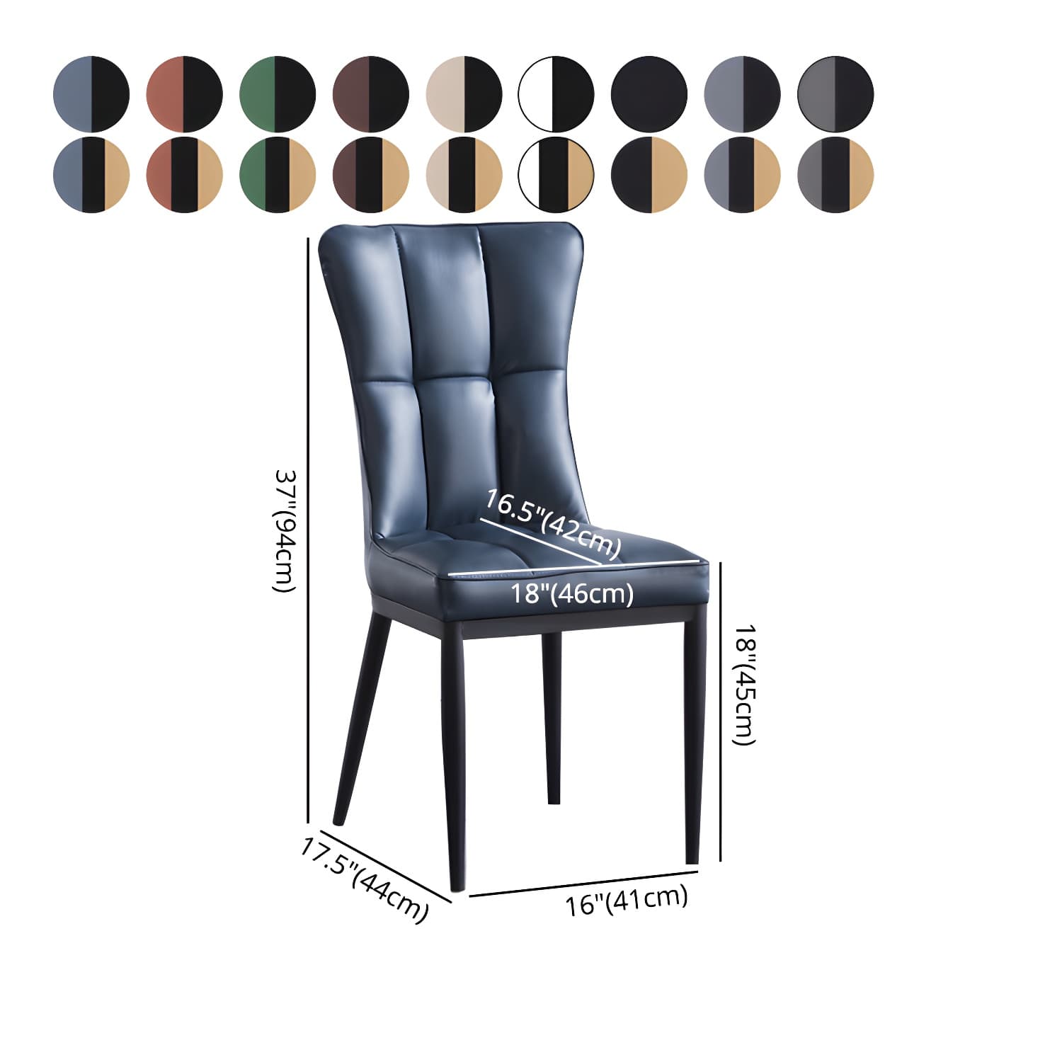 Upholstered Armless Dining Chairs Solid Back Side Chairs with Metal Legs - image 19