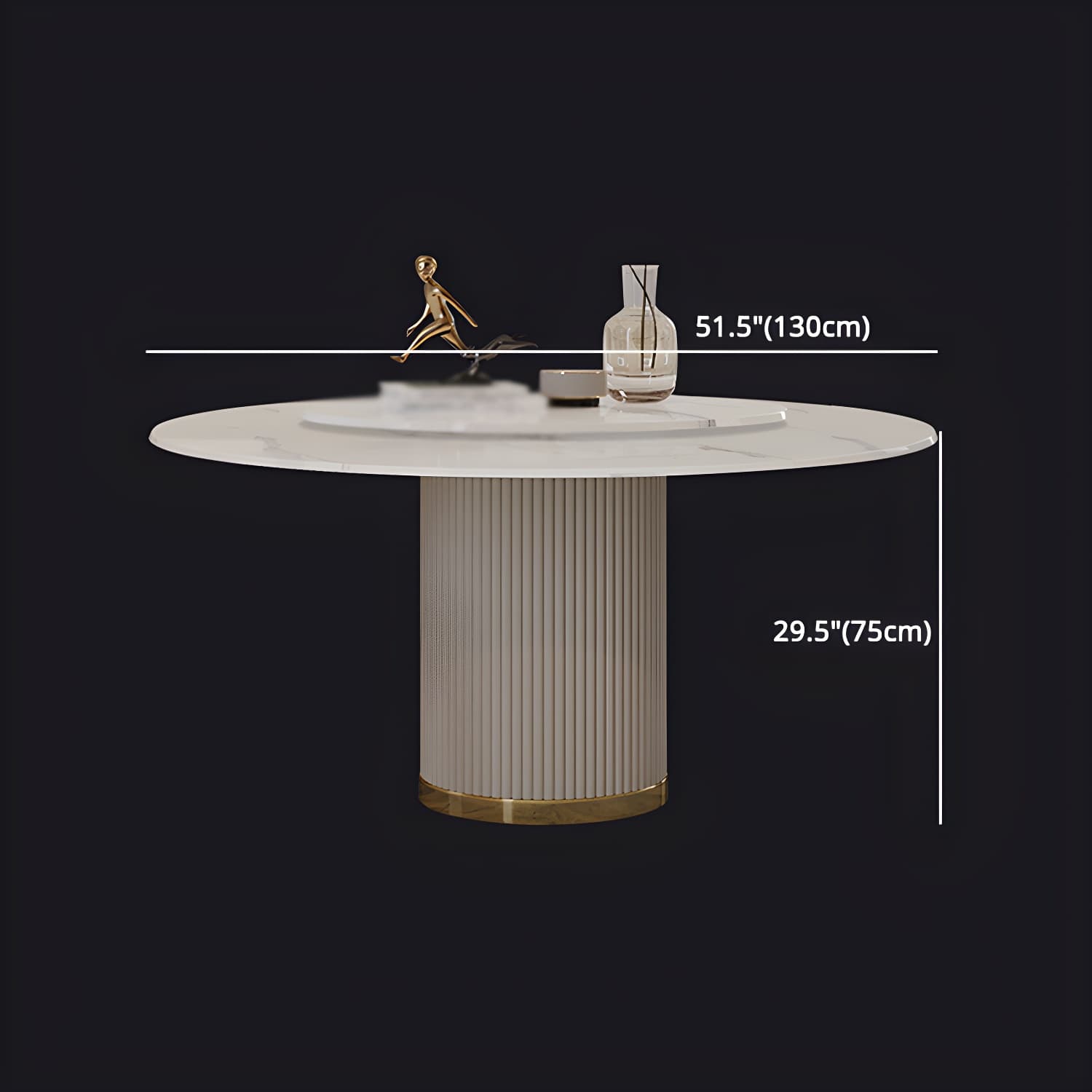 Modern 1/4/5/7 Pieces Round Dining Set Sintered Stone Dining Table Set with Leather Chairs - image 14