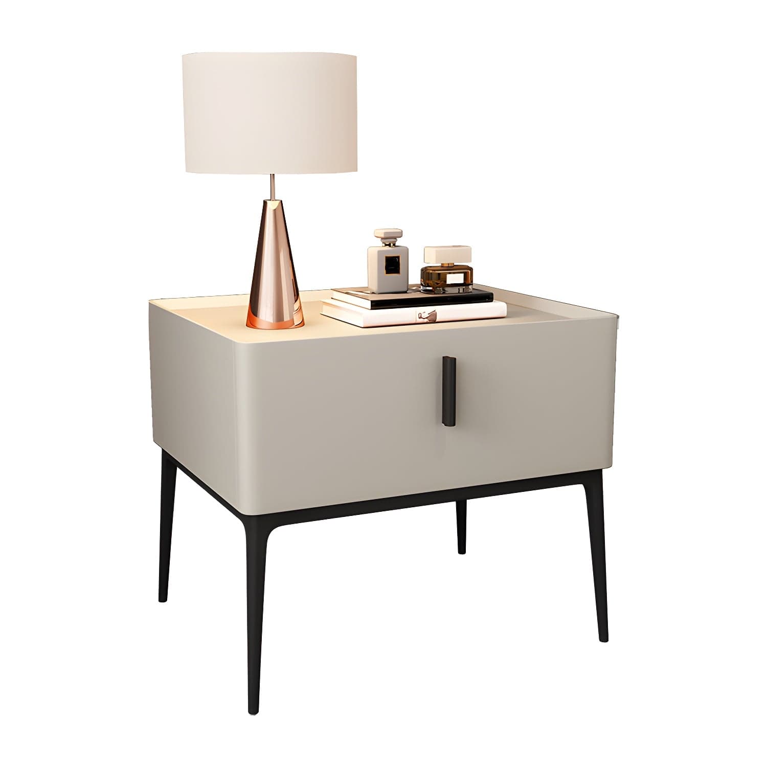 Mid-Century Modern 19-inch Tall Night Table 4 Legs Nightstand with 1 Drawer - image 6