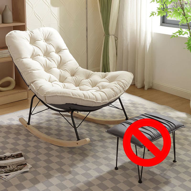 Upholstered Rocking Chair with Wood Legs - Armless Design, Resistant to Scratches and Stains