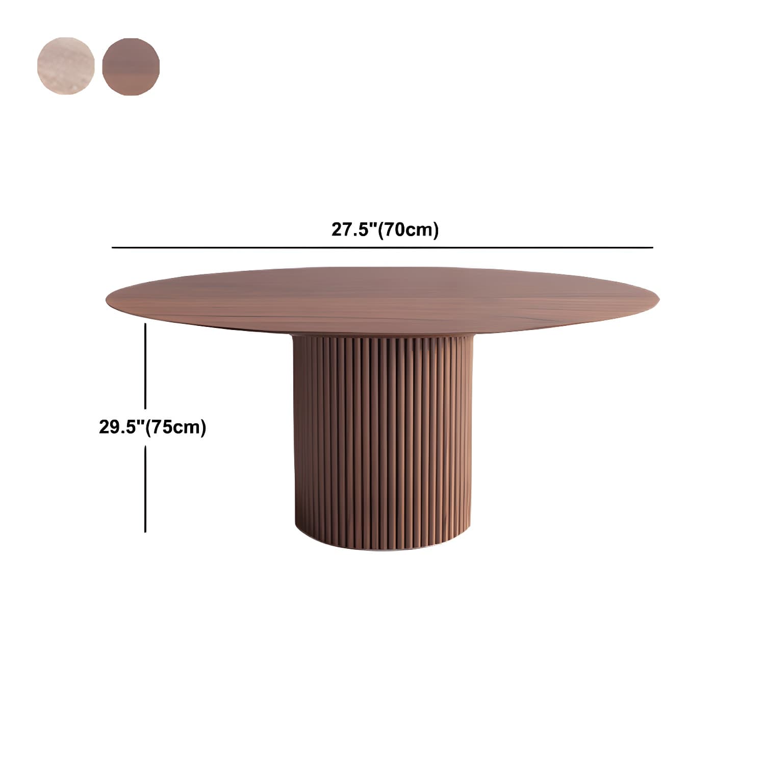 Round Solid Wood Dining Room Table Modern Dining Table with Pedestal Base - image 11