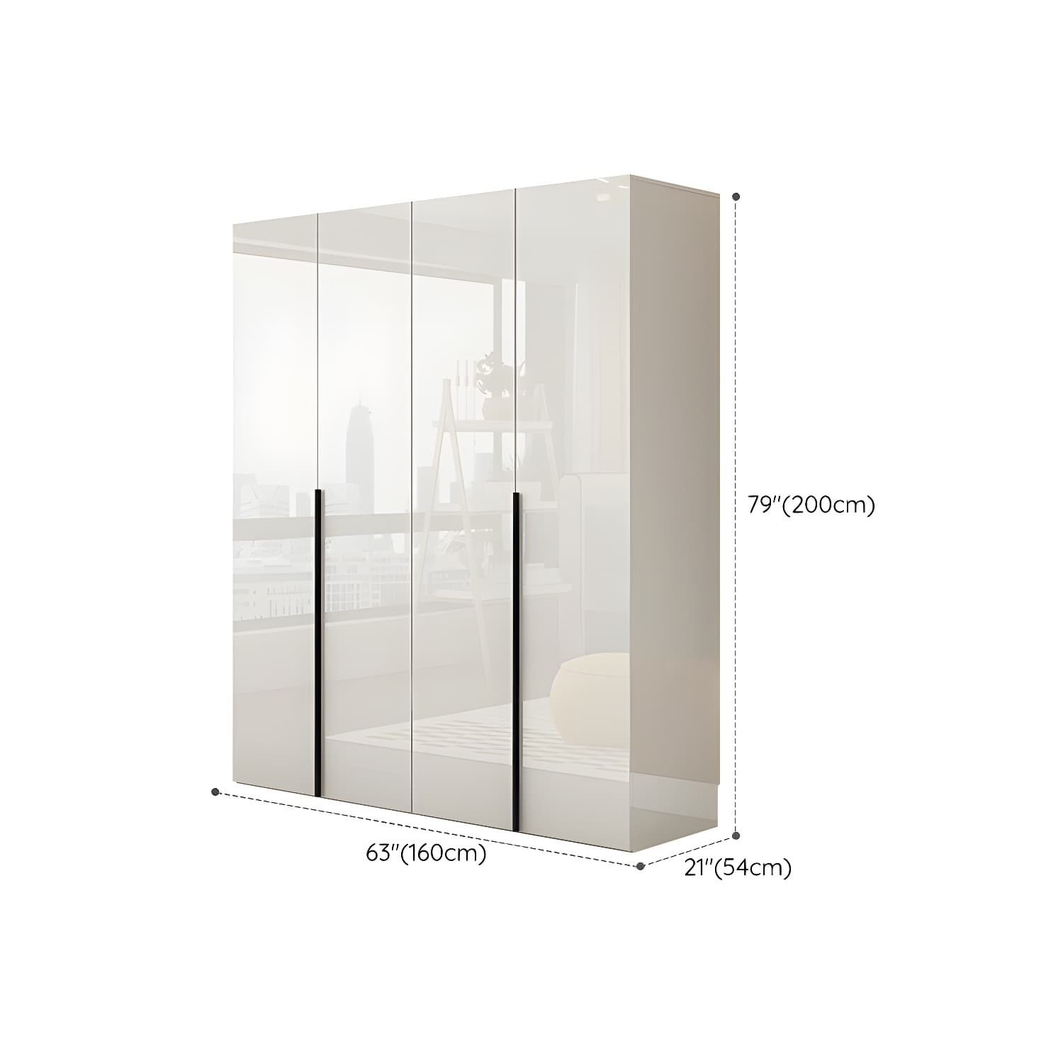 Solid Wood White Wardrobe Armoire with Drawers, Clothing Rod, and Shelves - image 14