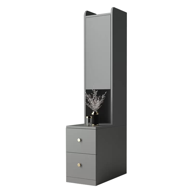 Modern Wood Open Storage Nightstand with 2drawers 3 shelves Height 160cm - Extra Tall Brown Design - image 7