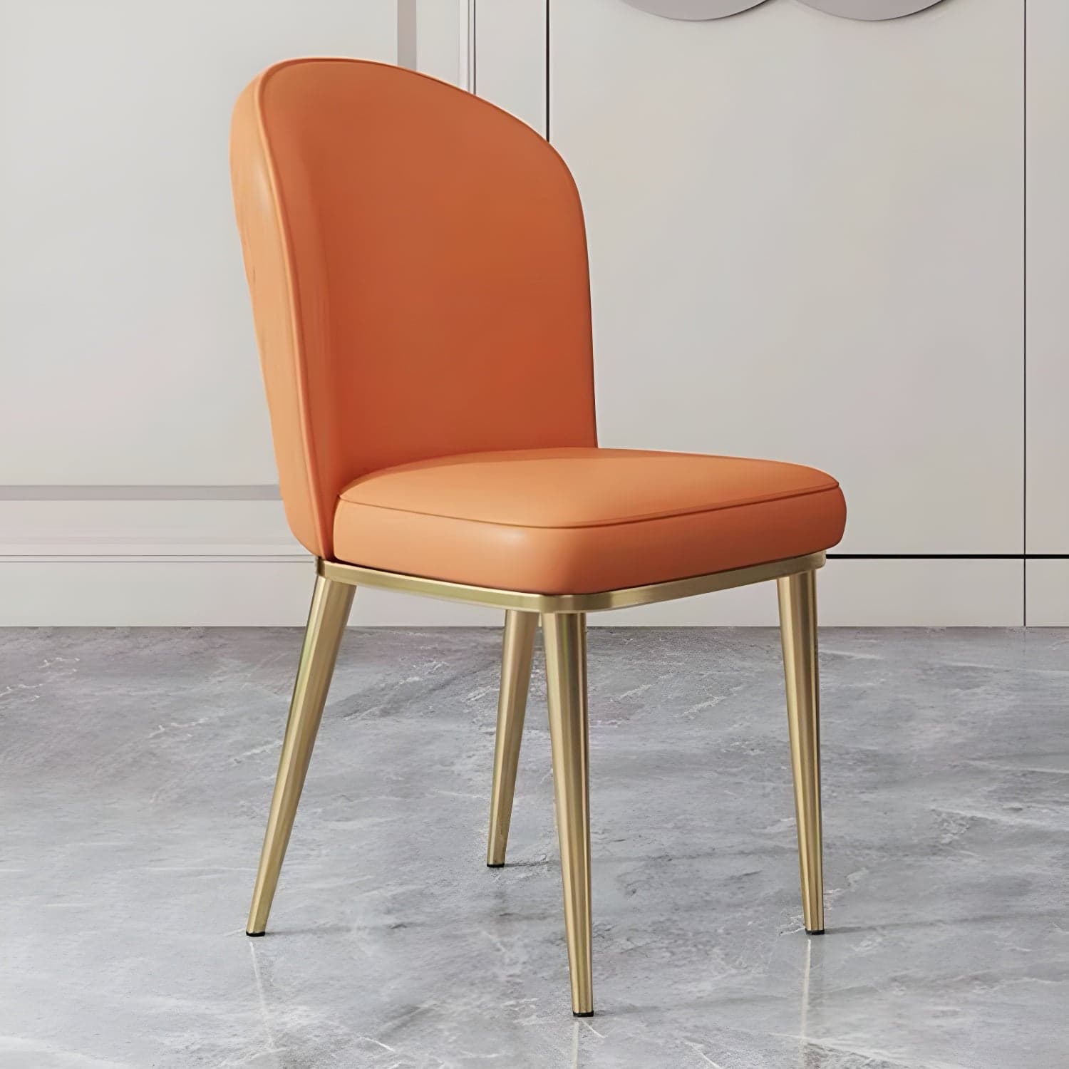 Gold Leg Glam Side Chair with Low Back and Upholstered Faux Leather in Polyurethane Material - image 7