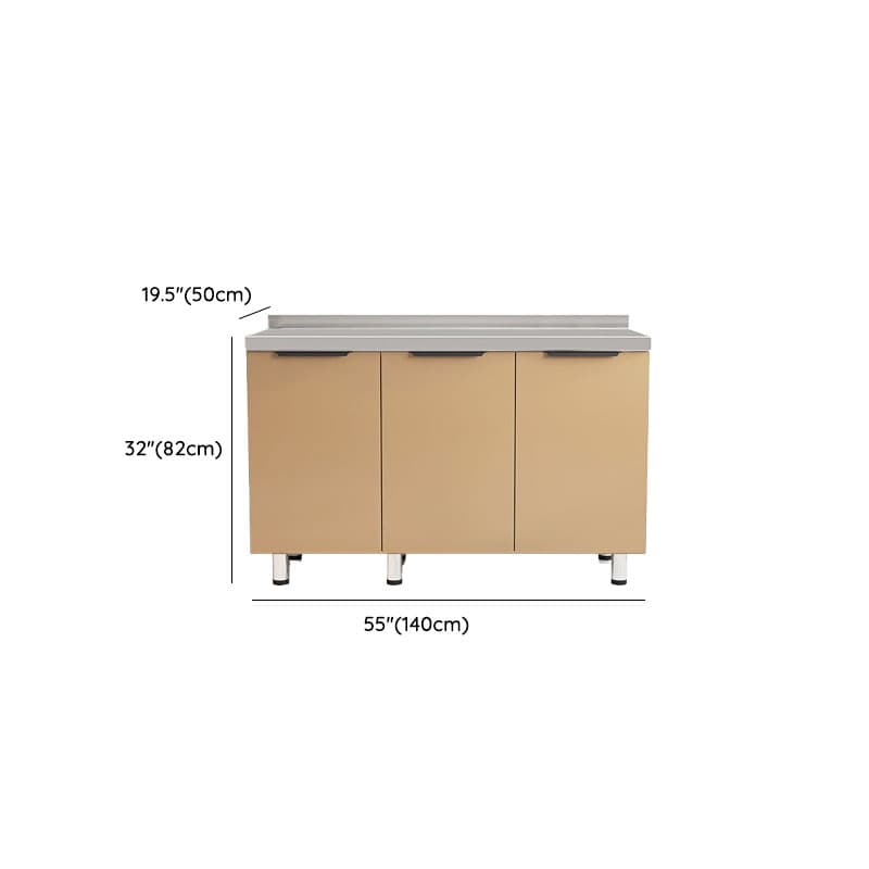 Cocoa Wide Microwave Storage Cabinet with Alloy Countertop - image 9