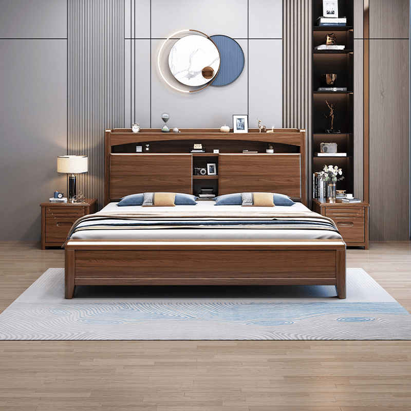 Platform Storage Bed with 2 Drawers, Lumber Frame and USB Charging Station - image 3