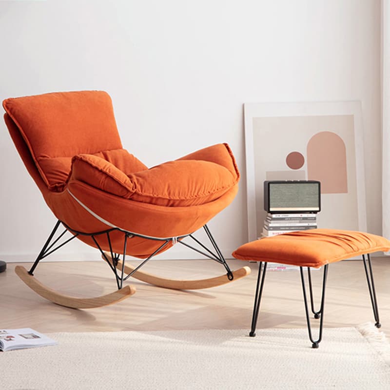 Stylish and Comfy Modern Rocking Chair with Natural Wood Legs and Slipcover - image 7