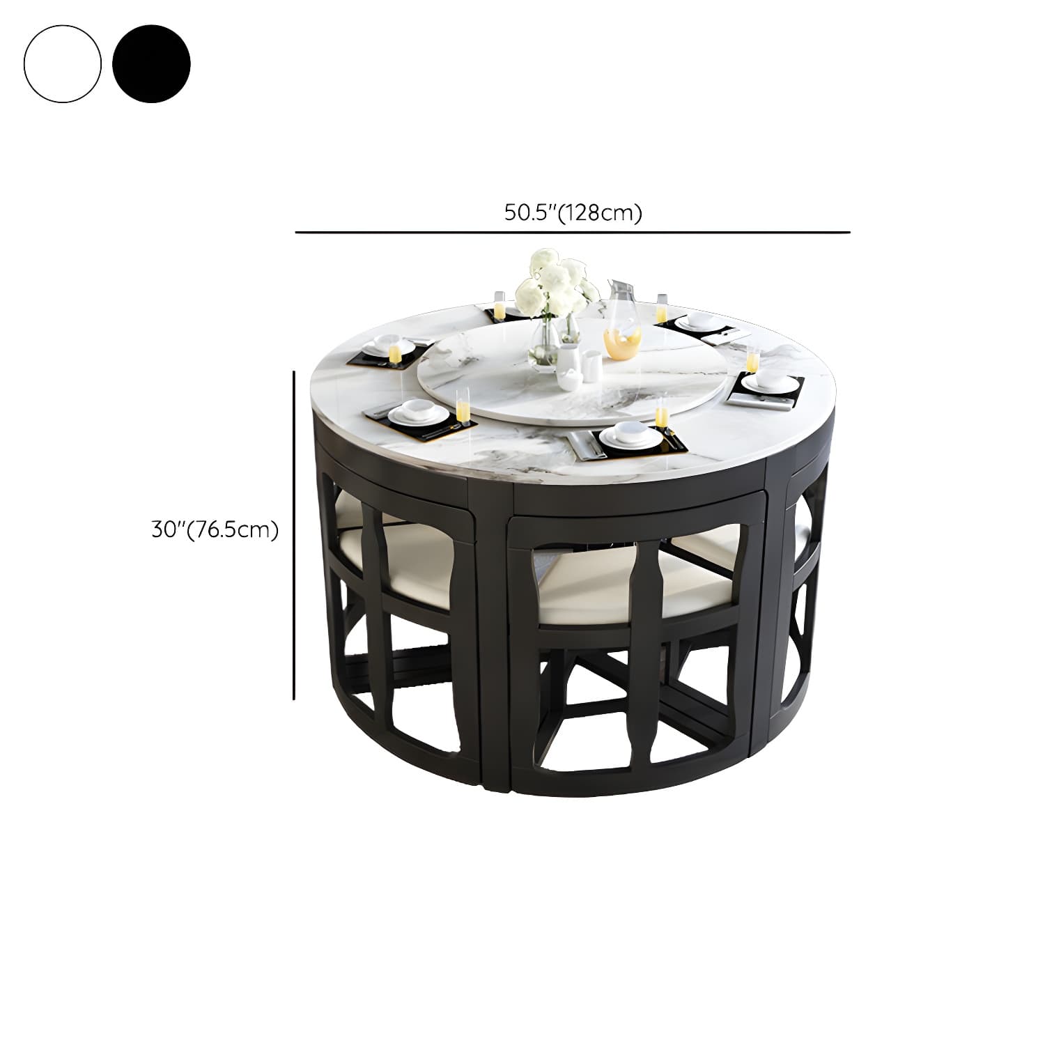 7-Piece Modern Wood Dining Set with Trestle Base and Upholstered Chairs in White - Seats 6 - image 25