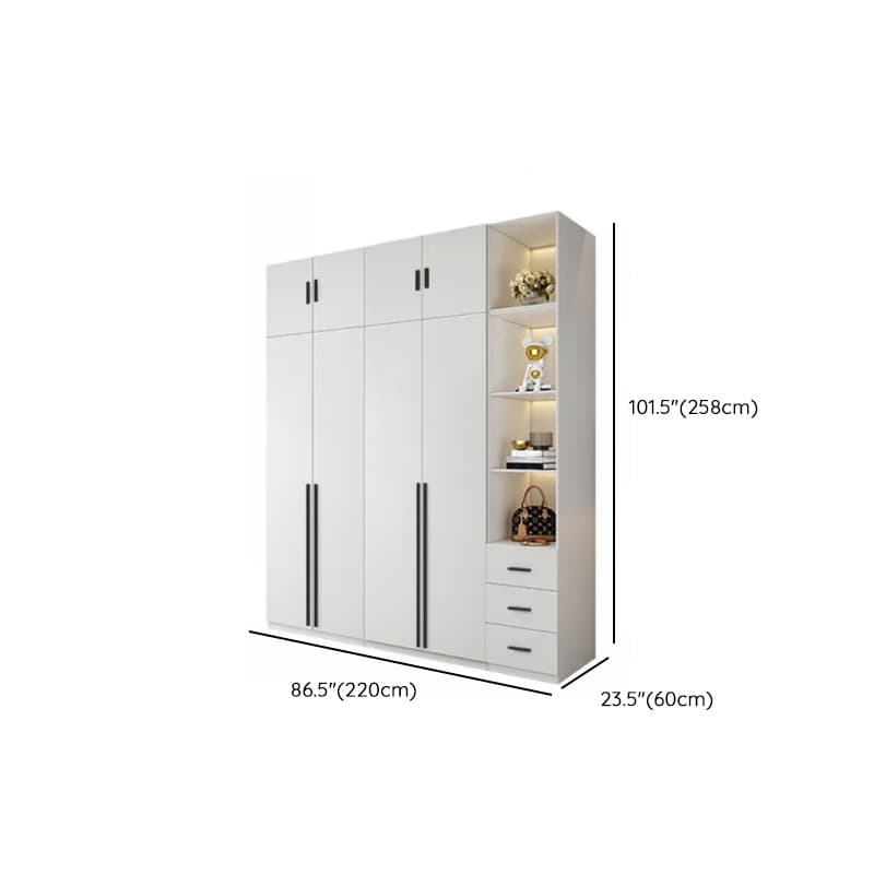 White Lumber Detached Wardrobe Closet with Soft Close Drawer, Door, Interior Shelves, and Clothing Rod - image 55