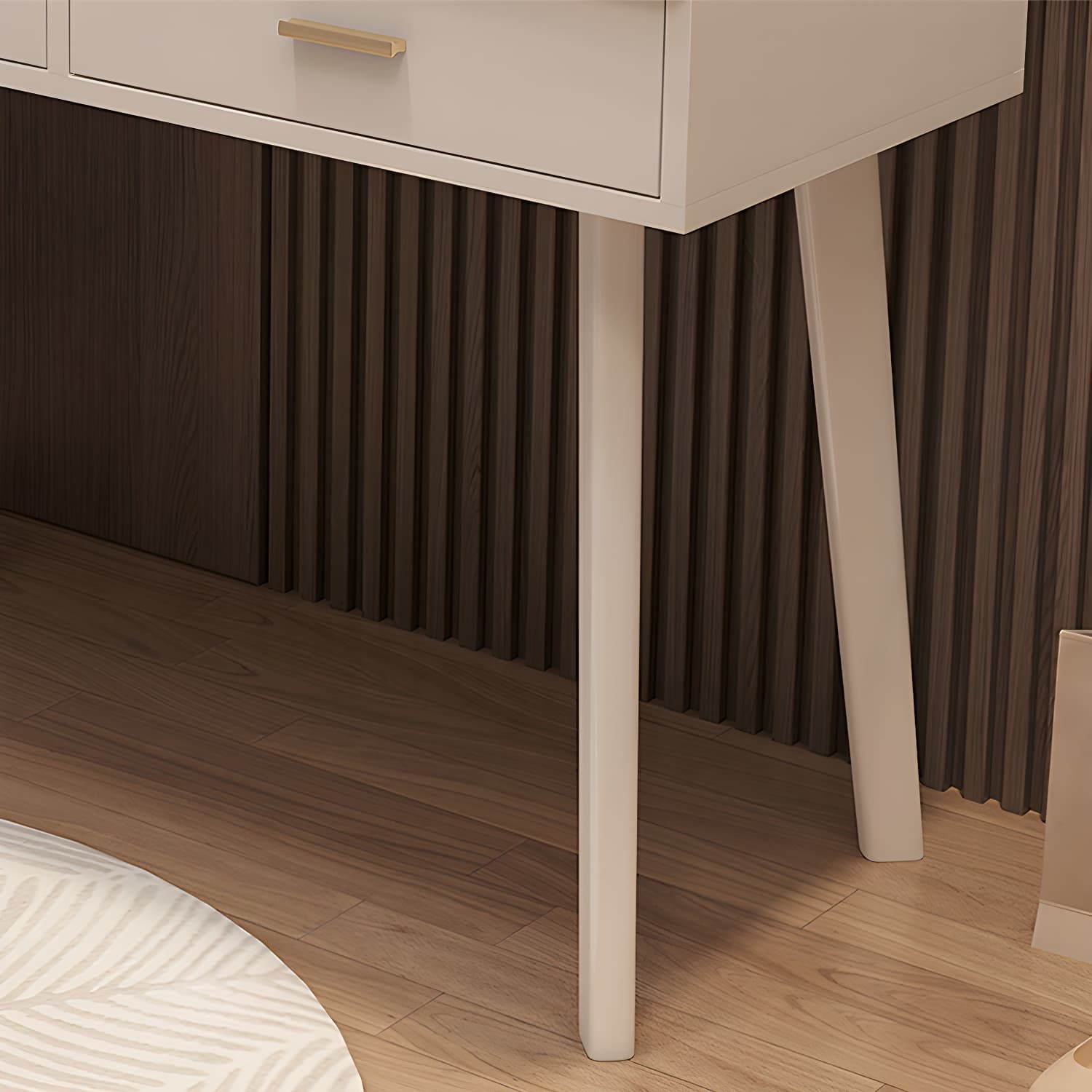 Traditional Bedroom With Drawer Solid Wood Lighted Mirror Make-up Vanity - image 10