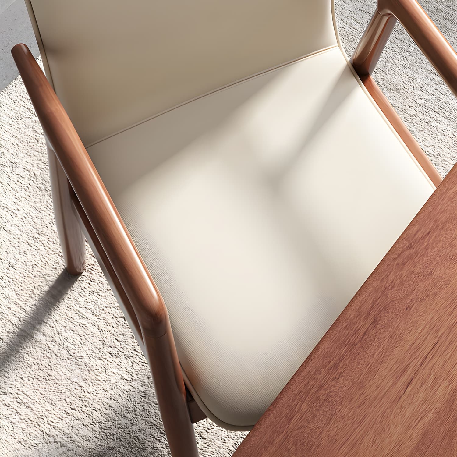Modern Style Chair Dining Arm Chairs with Wooden Legs for Kitchen - image 15