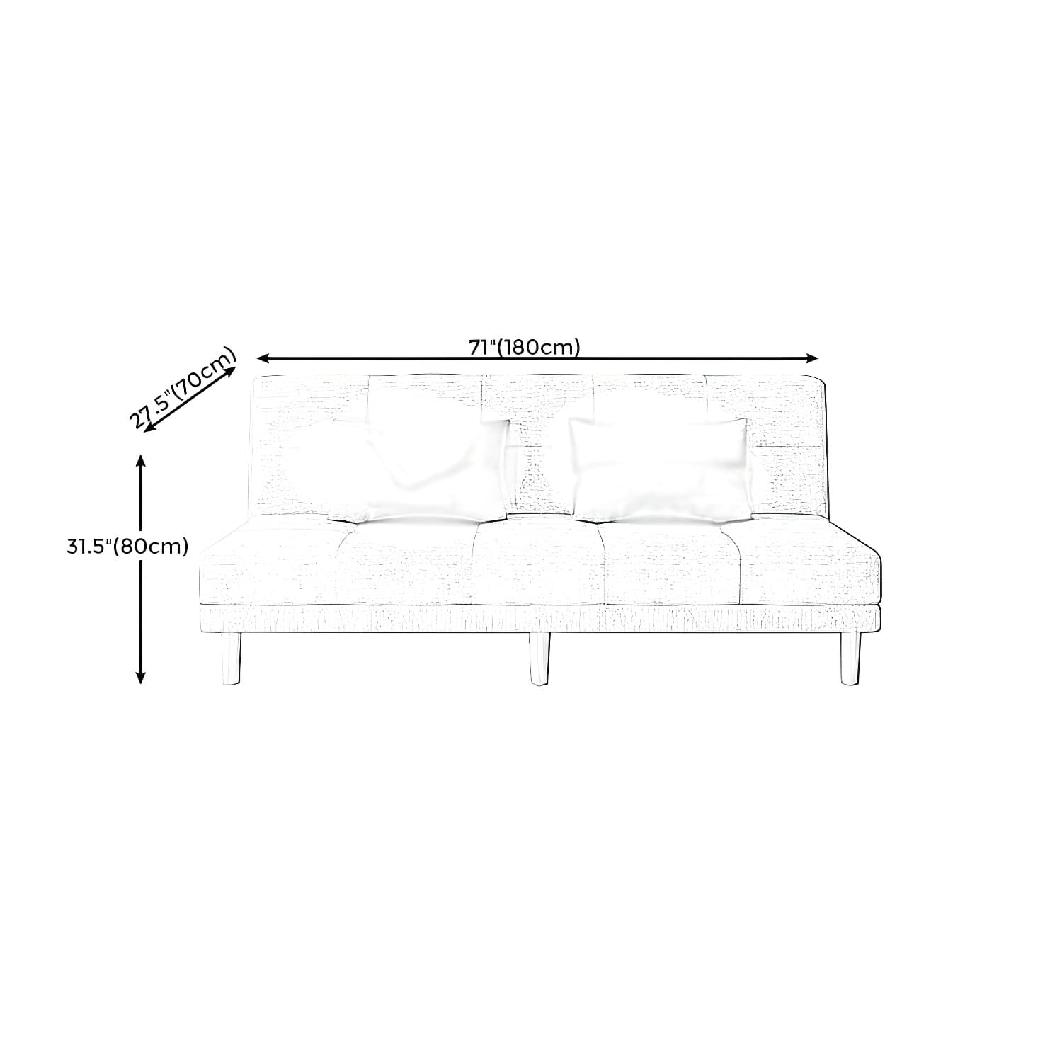 Modern Armless Settee 27.55" W Convertible Sleeper Sofa for Living Room - image 14