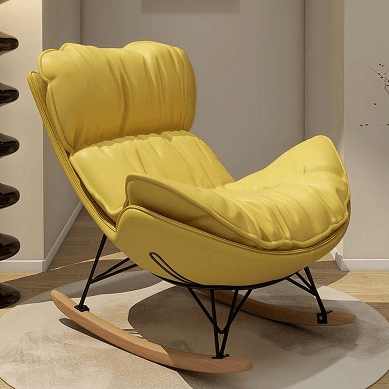 Scandinavian Upholstered Rocking Couch Chair with Padded & Anti- Dumping design - image 10