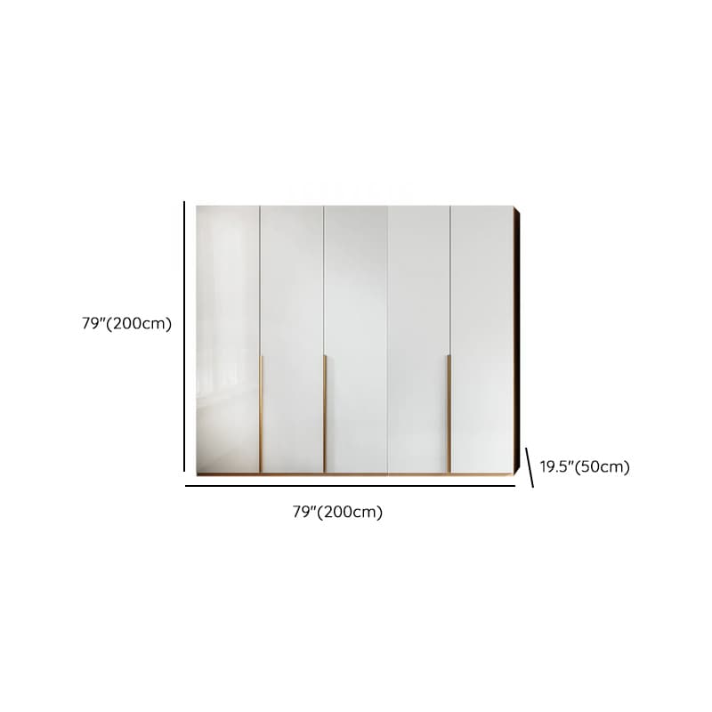 Multicolor/White/Natural Color Art Deco Composite Wood Cabinet Armoire with Hanging Rod, Interior Shelves, Soft Close Door and Soft Close Drawer - image 13