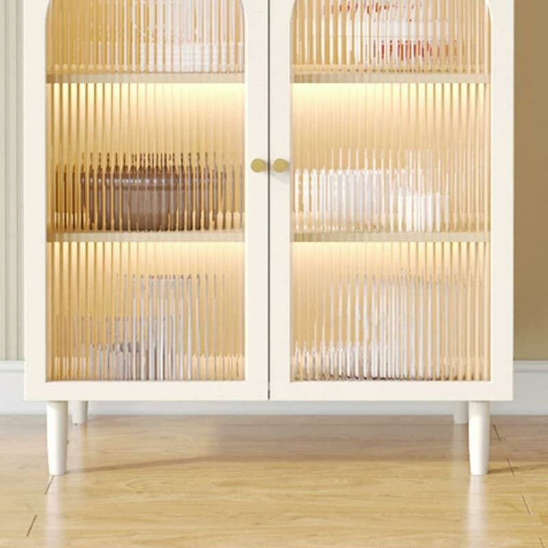 White Modern Sideboard Credenza with Cabinets and Reserve Installation Holes, Full Assembly Required - image 8