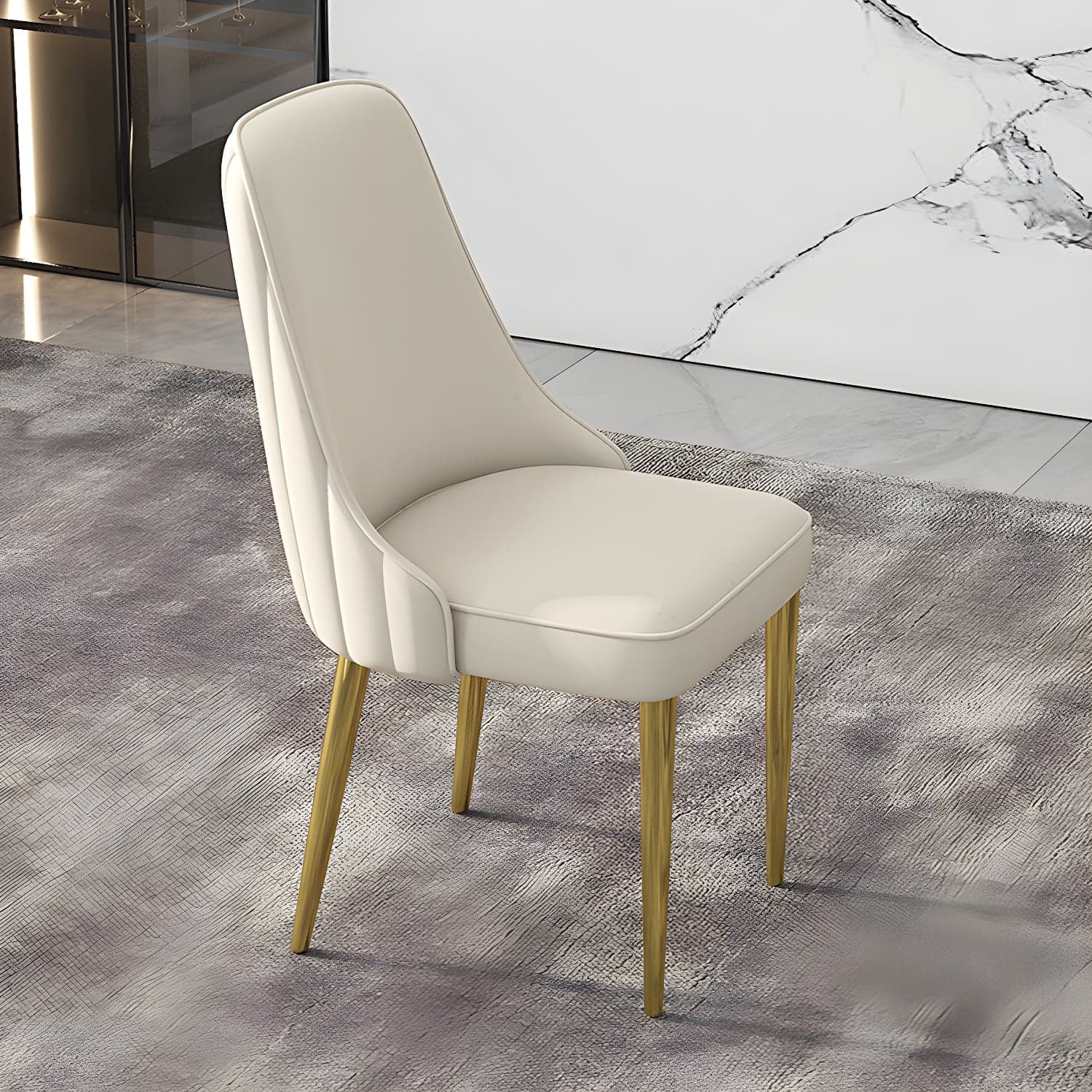 Glam Style Side Chair PU Leather Dining Chair for Living Room - image 10