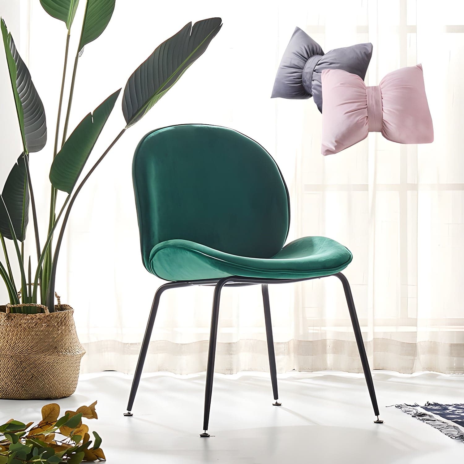 Metal Scandinavian Restaurant Side Chair Matte Finish Wingback Dining Chair - image 5