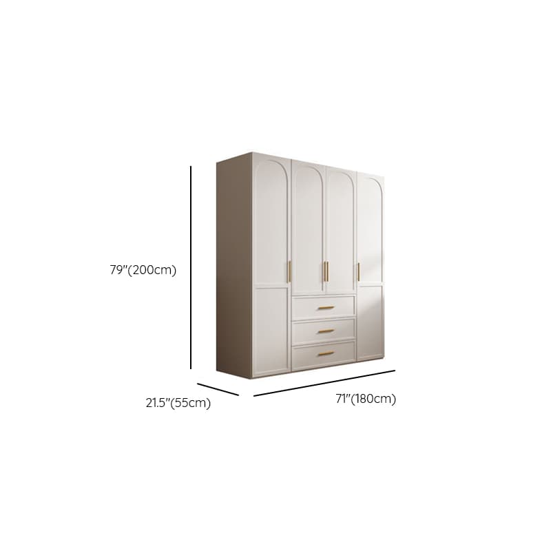 Chalk Minimalist Laminate Cabinet Armoire with 3-Drawer, Interior Shelves, and Clothing Rod - image 10
