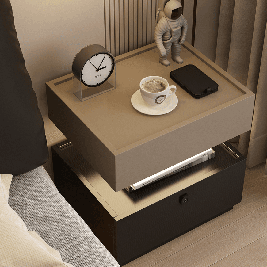 Organic Modern Nightstand With Drawer Organization with Particle Board Wood Countertop and Illuminating Lighting - image 17