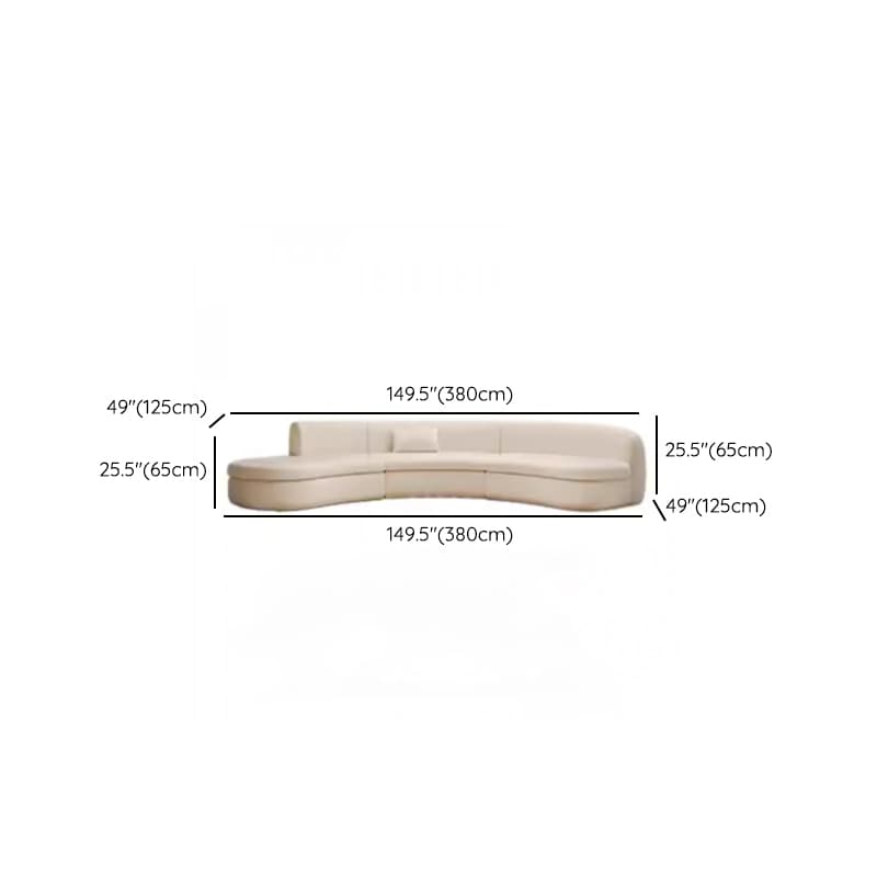 Natural Wood Bow Front Corner Sectional 7 Person/for 5/for 6 with Concealed Support - image 17