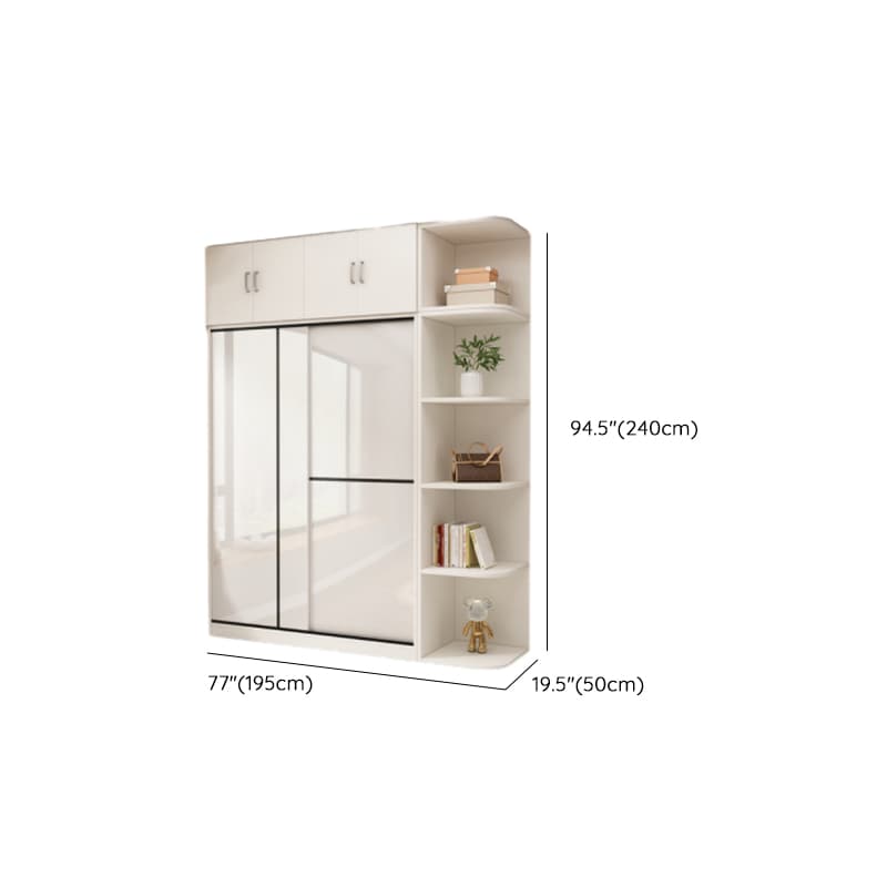 Chalk Modern Timber Self-supporting Wardrobe with Soft Close Door and Clothing Rod, Slipping Mechanism - image 35