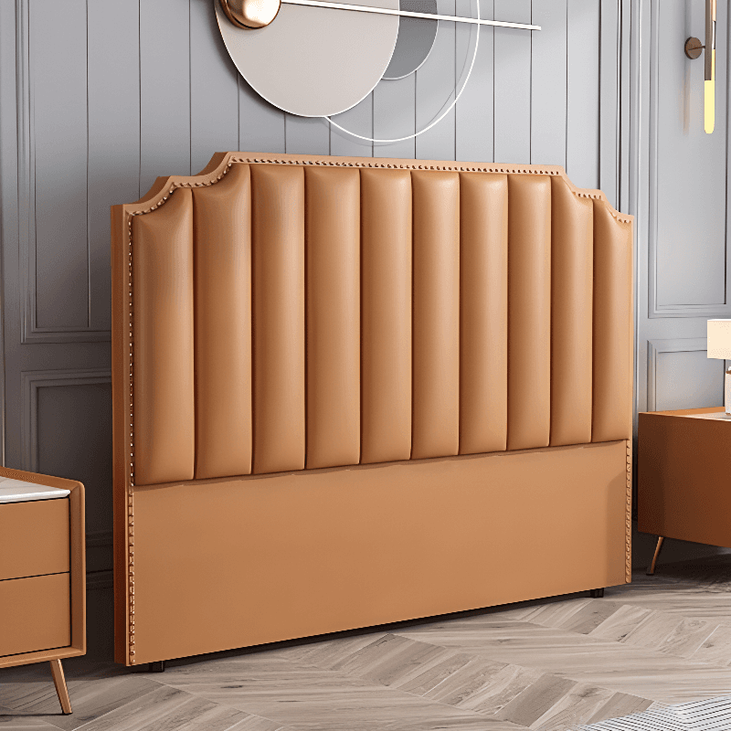 Modish Style Panel Headboard with No Distressing, Nailhead Border, Scooped Shape for Queen/Full Bed, Featuring Sponge Upholstery and Standard Height - image 8
