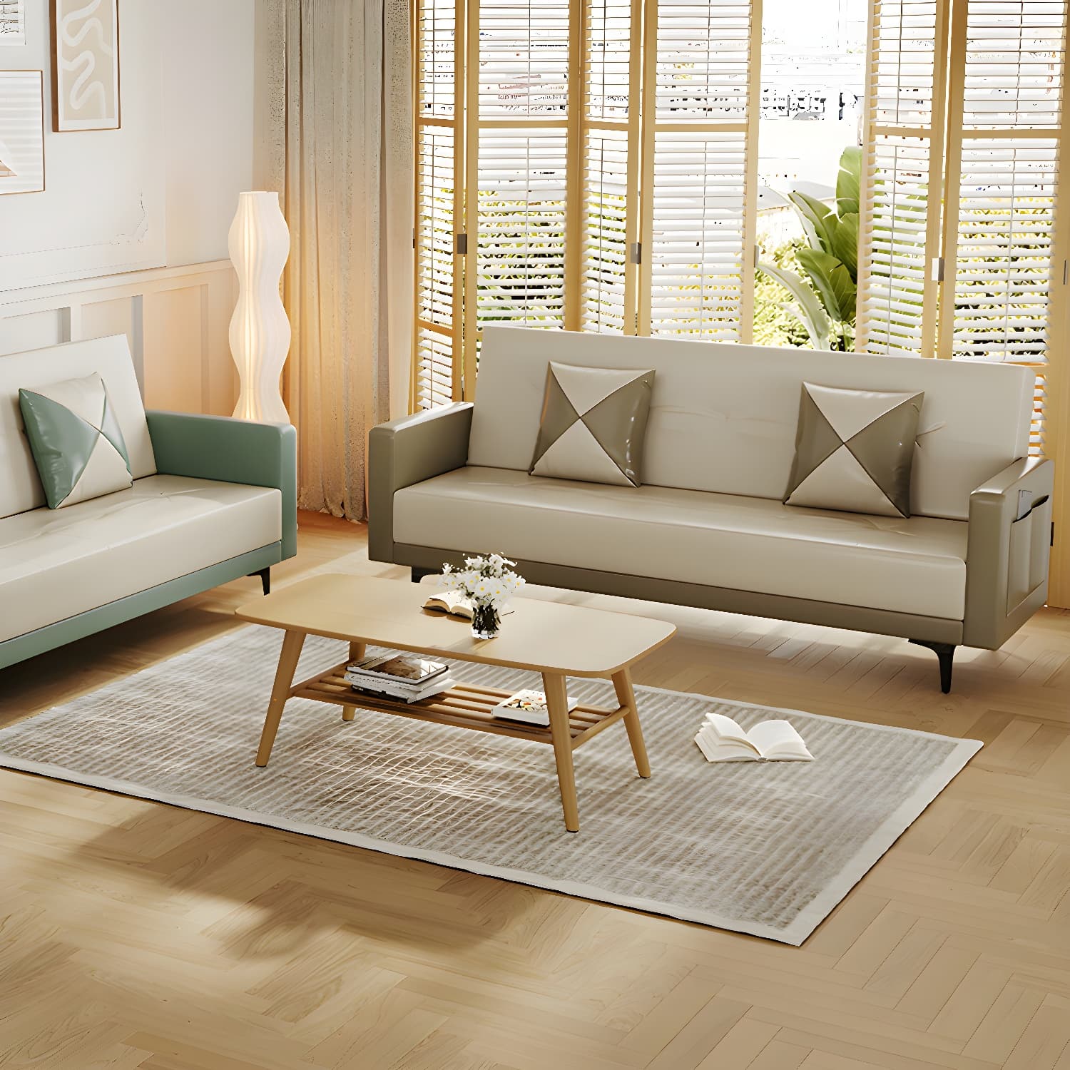 Modern Folding Double Chaise in Natural Color for Drawing Room - image 10