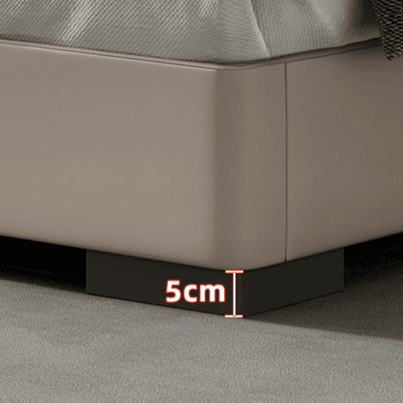 Light Gray Solid Color Storage Included Panel Bed for Bedroom