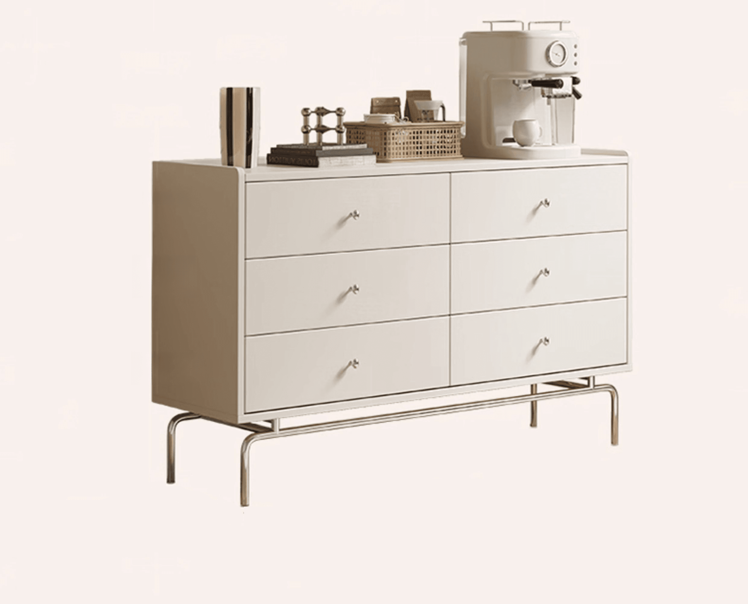 Casual Composite Wood Console Dresser with 6 Drawers, Horizontal Design - image 6