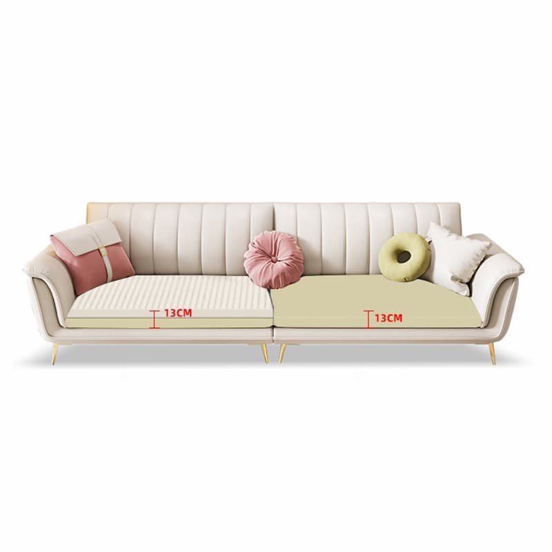 Modern Beige Tech Cloth Sectional Sofa with Flared Arm and Cushion Back - image 8