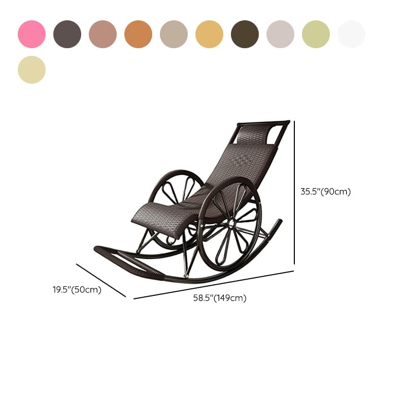 Auburn/Sage Green/Golden Synthetic Porch Rocker with Round Arm - image 19