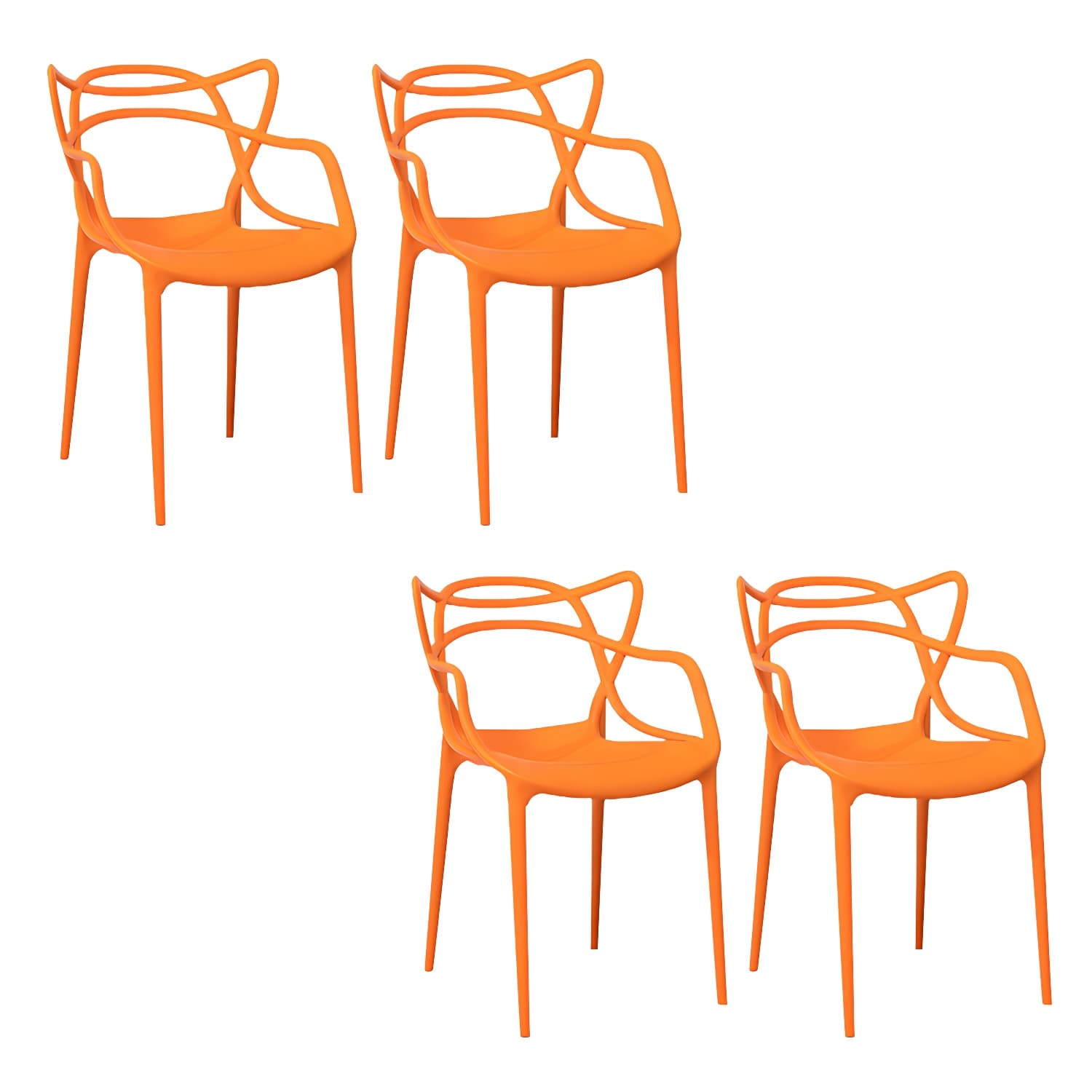 Open Back Dining Arm Chair Modern Indoor-Outdoor Plastic Chair - image 5
