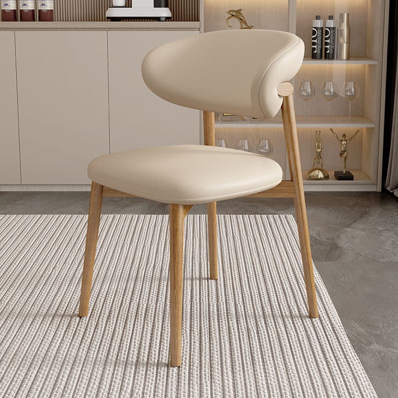 Modish Faux Leather/Upholstered Side Chair with Stable Legs