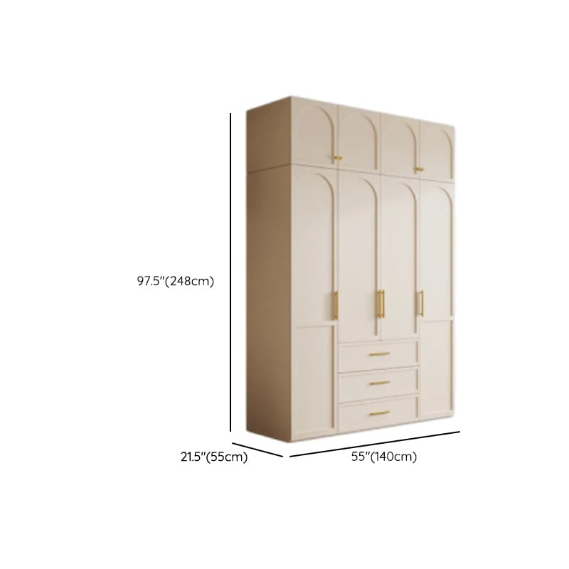 Simplistic White Detached Almirah with 3 Drawers, Interior Shelves, and Hinged Door - image 24