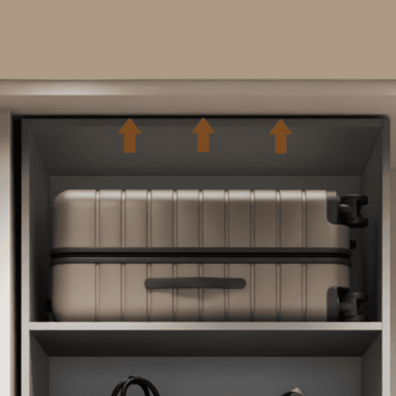 Dove Grey Minimalist Manufactured Wood Wardrobe Closet with Compartments, Soft Close Door, Interior Shelves, and Clothing Rod - image 5