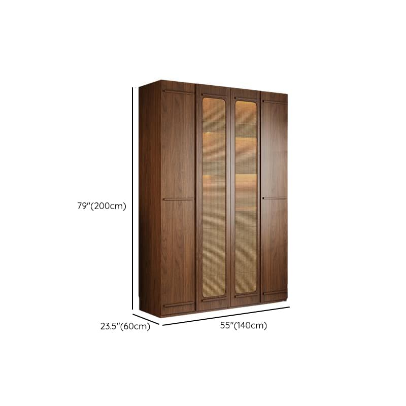 Modern Natural Wood Standalone Almirah with Soft Close Drawer and Door, Interior Shelves, and Hanging Rod - image 26