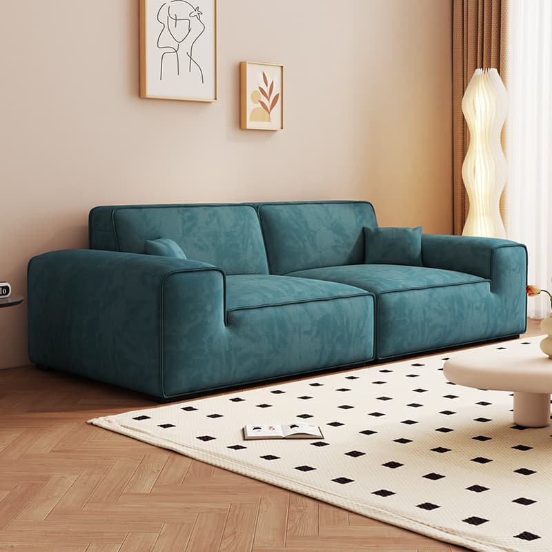 Contemporary Tear Resistant Ink/White/Olive Green Flannel/Pu Upholsterd Sofa Couch