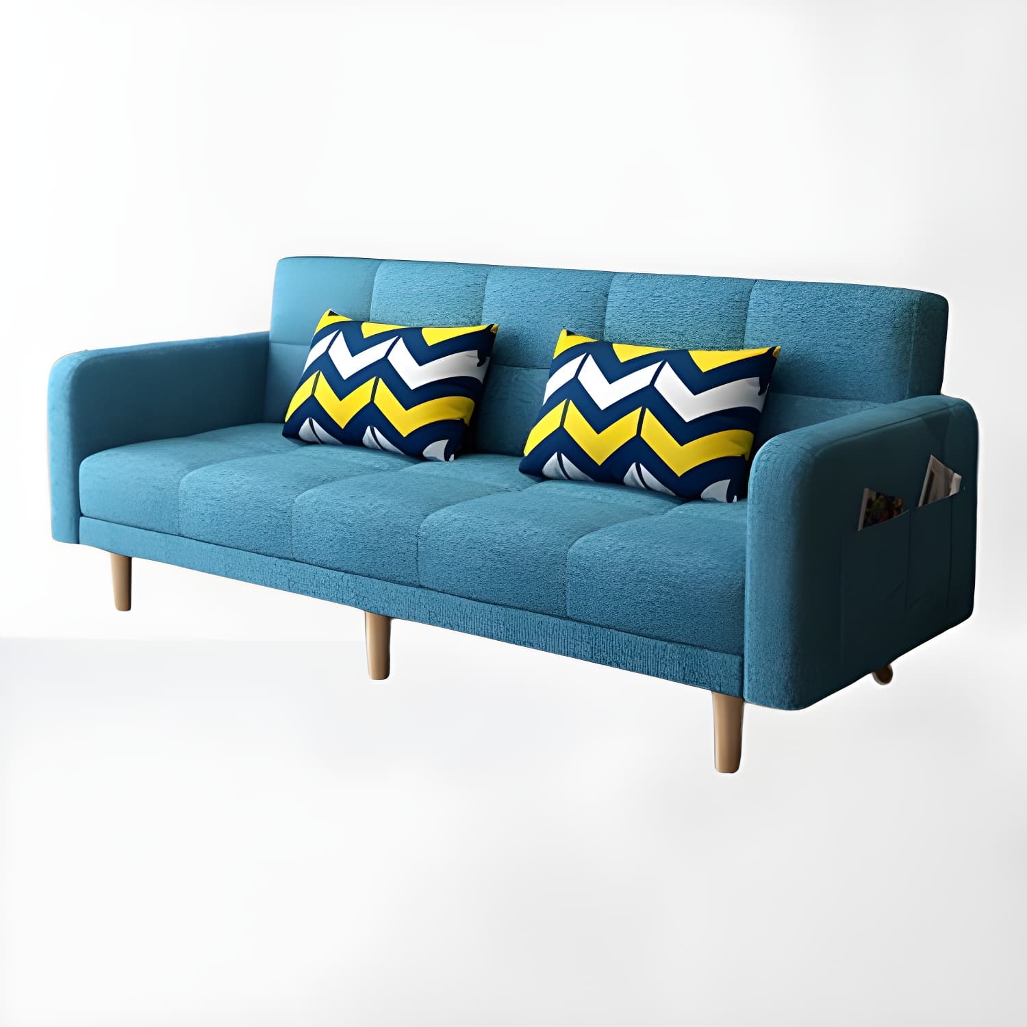 Contemporary Square Arm Sleeper Sofa Biscuit Back Convertible Sofa for Living Room - image 11