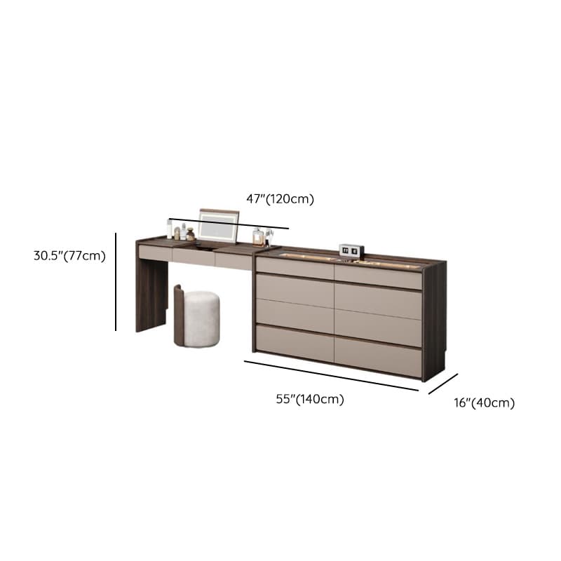 Multi-Purpose Vanity Set with 10 Drawers, Lighting, Push-Pull, 2-in-1 Functionality, Adjustable Touch and Brightness - image 12