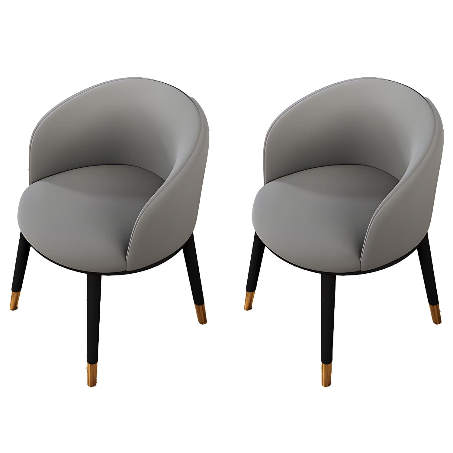 Contemporary Leather Home Arm Chair Solid Back Matte Finish Dining Chair - image 8