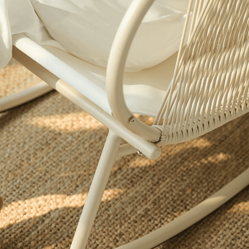 Art Deco Alloy Rocking Chair with Upholstered Track Arm - image 13
