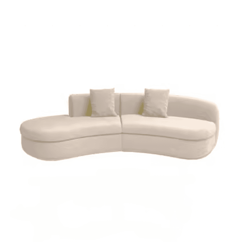 Natural Wood Bow Front Corner Sectional 7 Person/for 5/for 6 with Concealed Support - image 6