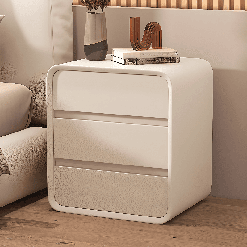 Organic Modern Nightstand With Drawer Organization with 3 Drawers and Pleather Countertop - image 10