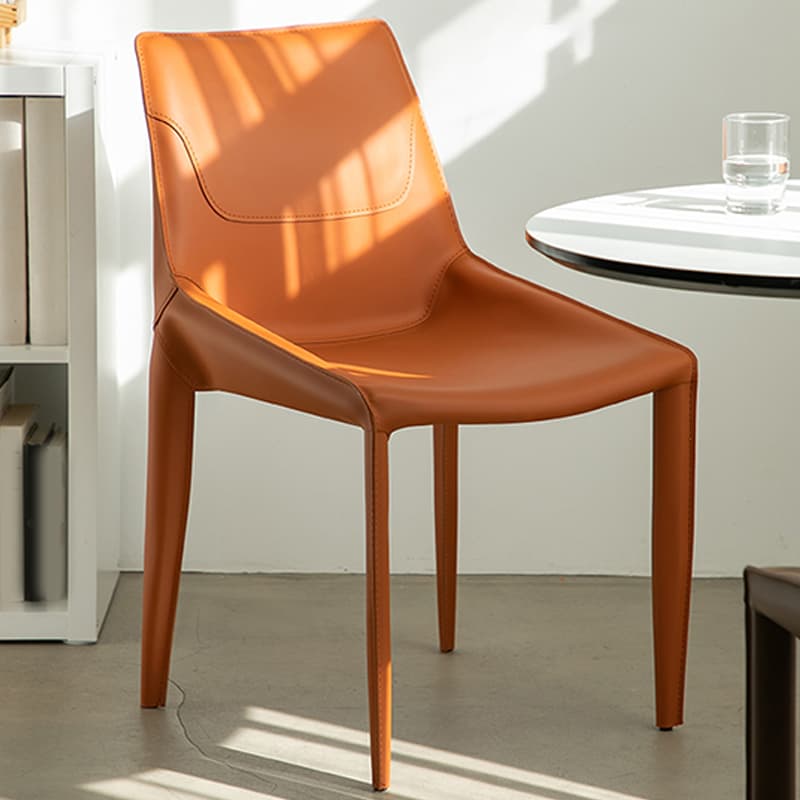 Modern Leather Armless Side Chair with Solid Back - Easy-Care, Warranty - image 11