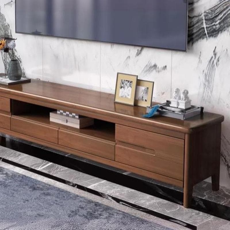 Scandinavian TV Stand with Low Height & Wood Material & 2 Drawers - image 12