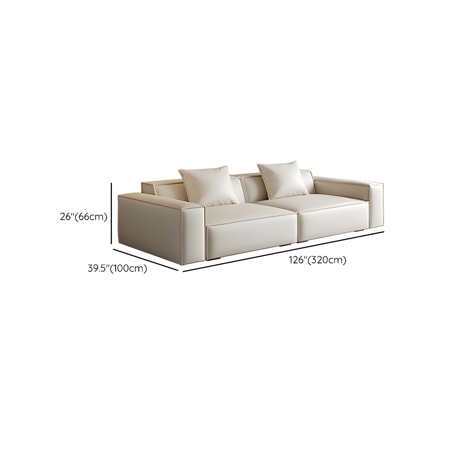 Modern Beige Pillow Back Sectional Sofa in Silicone Rubber with Wood Frame - image 12