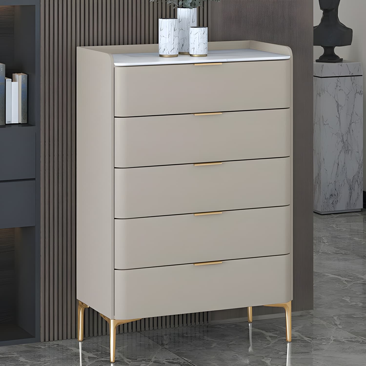 Modern Pine Wood Dresser with Drawers and Soft Close Glides in Narrow Design - image 9