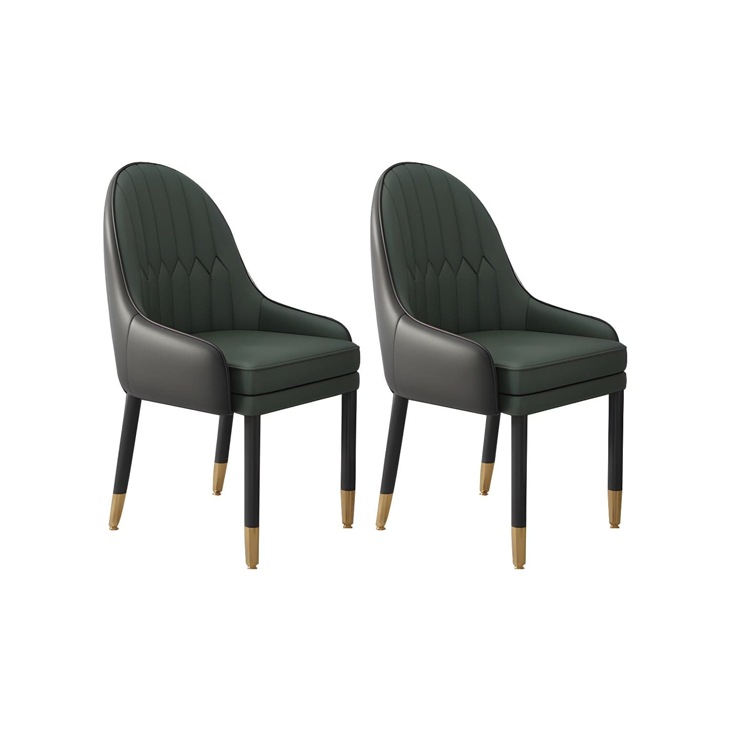 Faux Leather Dining Chairs Modern Parsons Arm Chair with Wood Legs - image 4