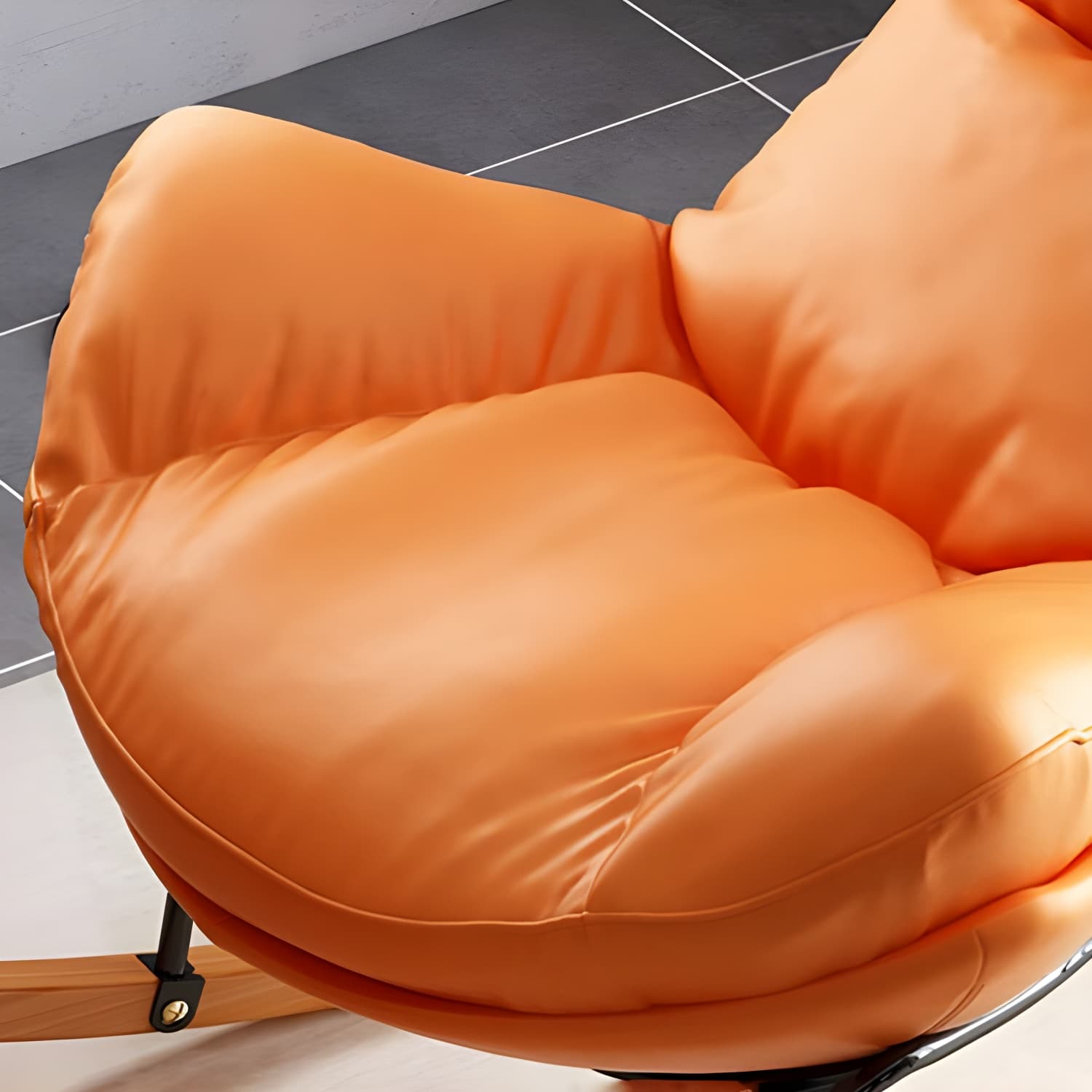 Modern Upholstered Rocker Chair Metal Frame Dirt Resistant Spindle Rocker Chair - image 17